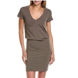 James Perse Taupe Short Sleeve Dress